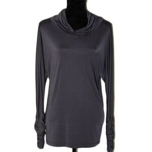 Milagros Cowl Neck Long Sleeve Shirt Dress Xs